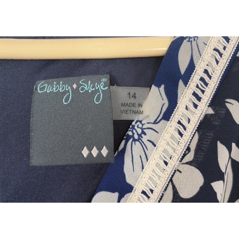 Women's Blue White Floral Sleeveless Asymmetric Maxi Dress 14 Party Summer Event - Picture 3 of 12